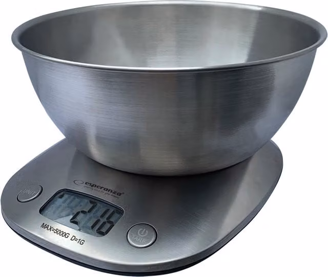 Báscula de cocina digital Northix con bol de acero inoxidable en color plata y multicolor