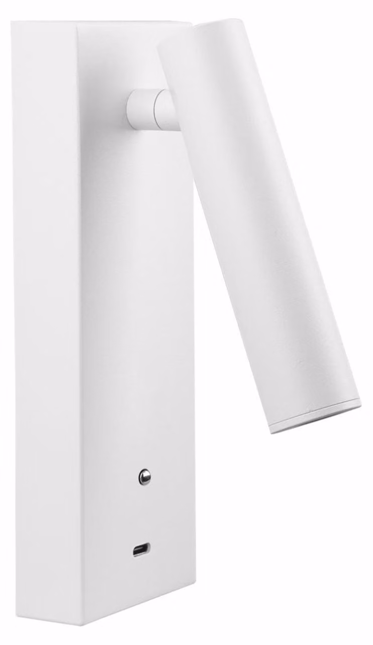 Lámpara de pared LED PURE WALL de Beneito & Faure en color negro, 4W, 2700K, regulable con 3 niveles de intensidad y puerto de carga USB-C