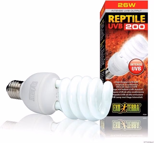 Bombilla de bajo consumo Exo Terra Reptile UVB 200 blanca de tipo espiral