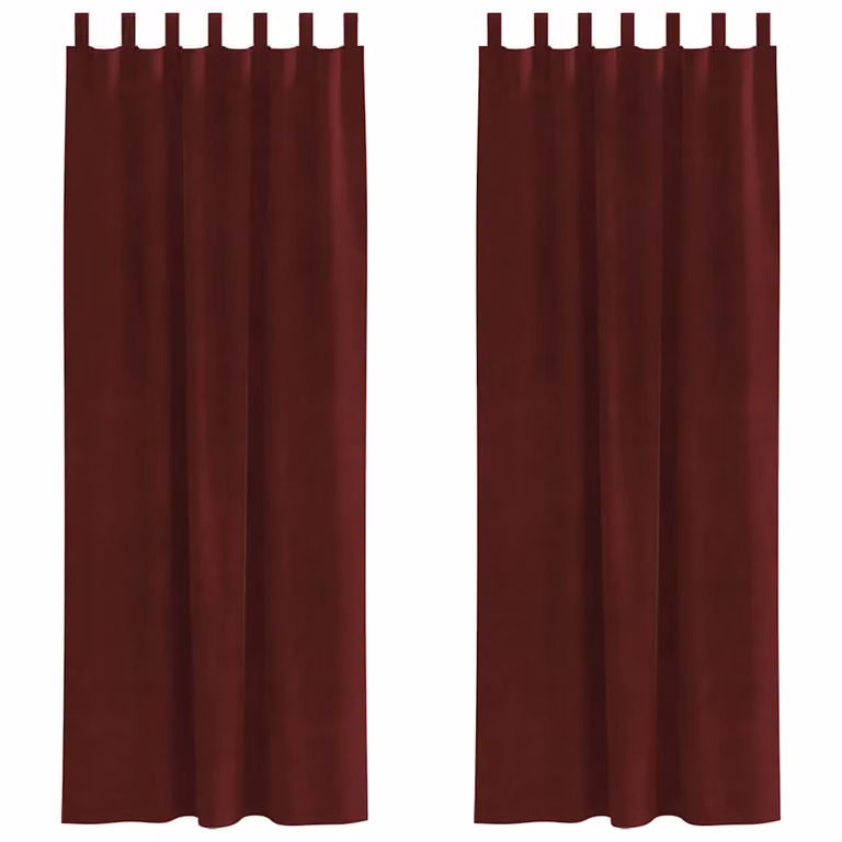 Set de 2 cortinas de terciopelo vidaXL en color rojo con efecto blackout, An/Al: 140 x 260 cm