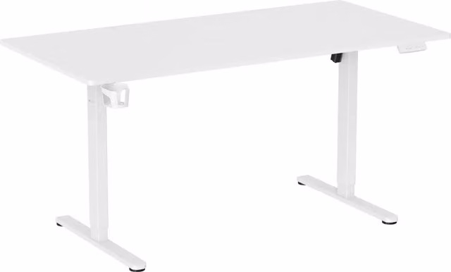 Escritorio regulable eléctricamente en altura Worktime blanco para oficina en casa An/P/Al: 160 x 80 x 118 cm