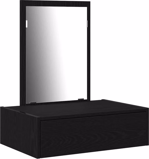 Mesa tocador moderna SYFAX en color negro mate de madera MDF An/P/Al: 60 x 40 x 70 cm