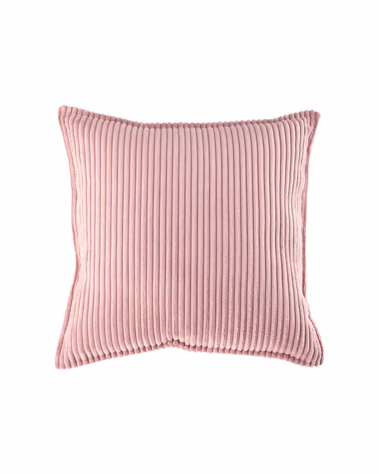 Cojín cuadrado de pana de poliéster Wigiwama color rosa An/P/Al: 45 x 45 x 16 cm