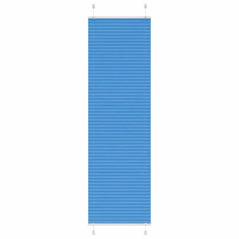Estor plisado semi transparente azul vidaXL de poliéster An: 59,4 cm, Al: 200 cm