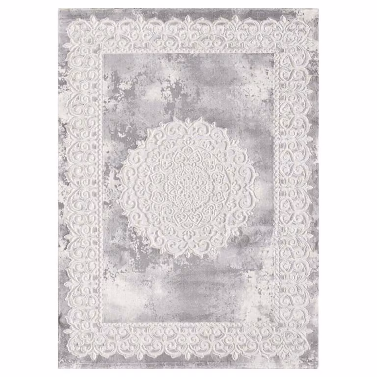 Alfombra oriental Un Amour De Tapis con estampado étnico para salón, gris, 300 x 400 cm