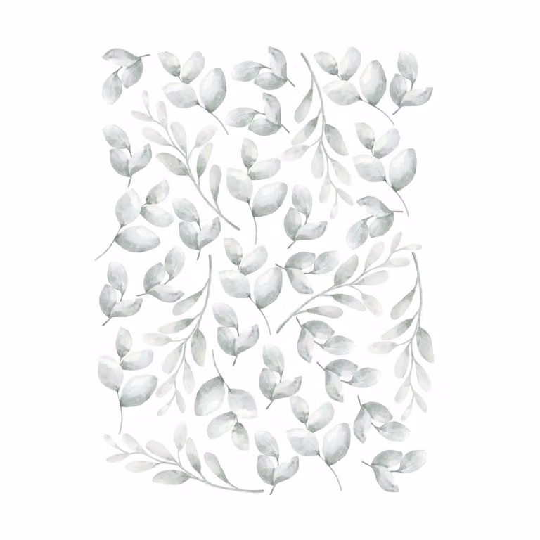 Stickers decorativos de plantas con estilo boho y diseño floral de Nicolasito en color verde