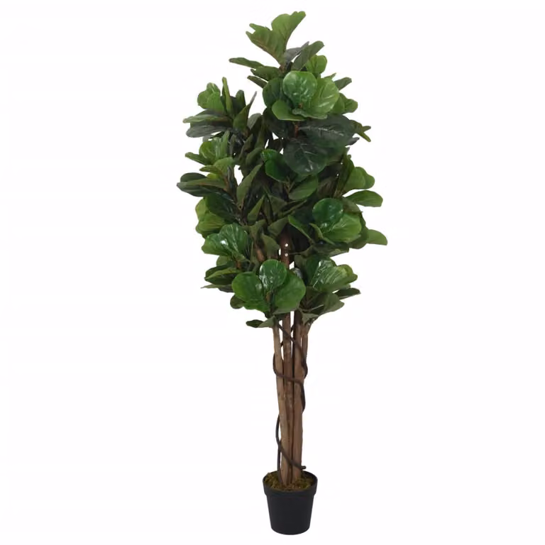 Higuera de hojas de violín artificial vidaXL de 80 cm en color verde con 134 hojas