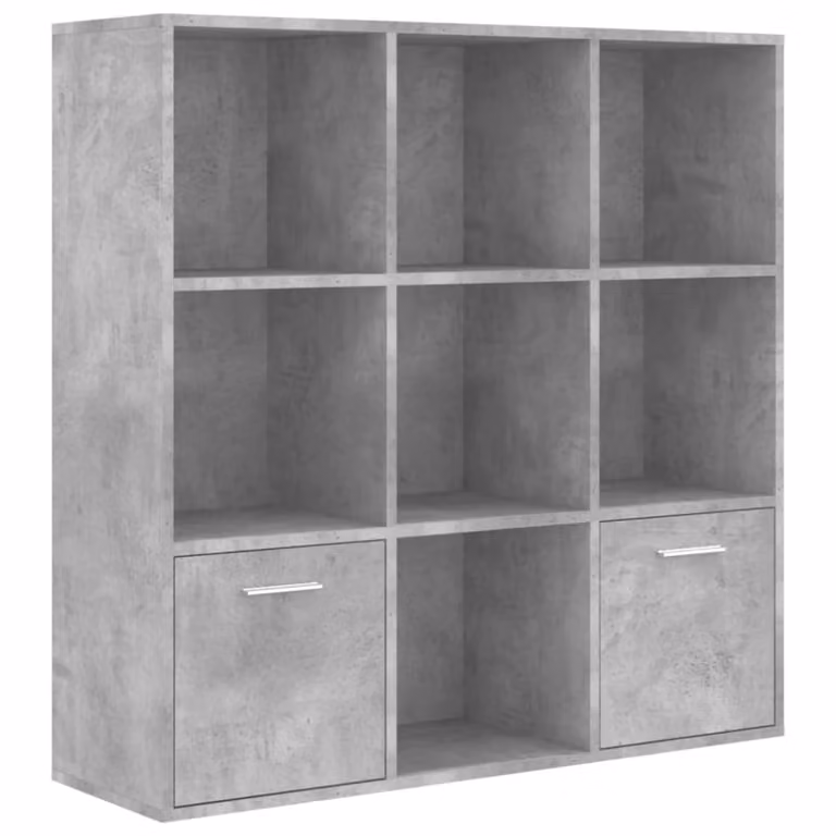 Librería Maison Chic de madera en color gris hormigón con acabado mate, An/P/Al: 98 x 30 x 98 cm