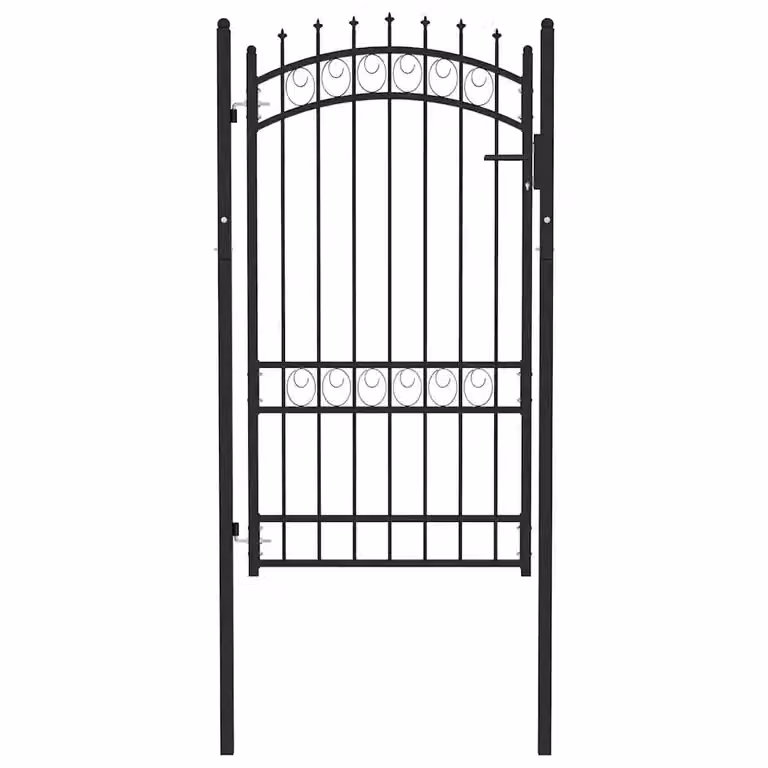 Puerta de valla metálica de acero videx negra tipo swing An/Al: 104 x 134,5 cm