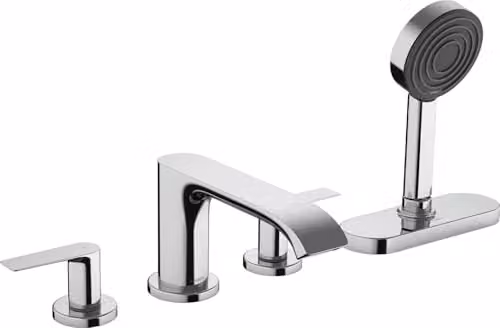 Set de grifo para bañera Hansgrohe con caño extraíble y set de ducha en acabado cromado