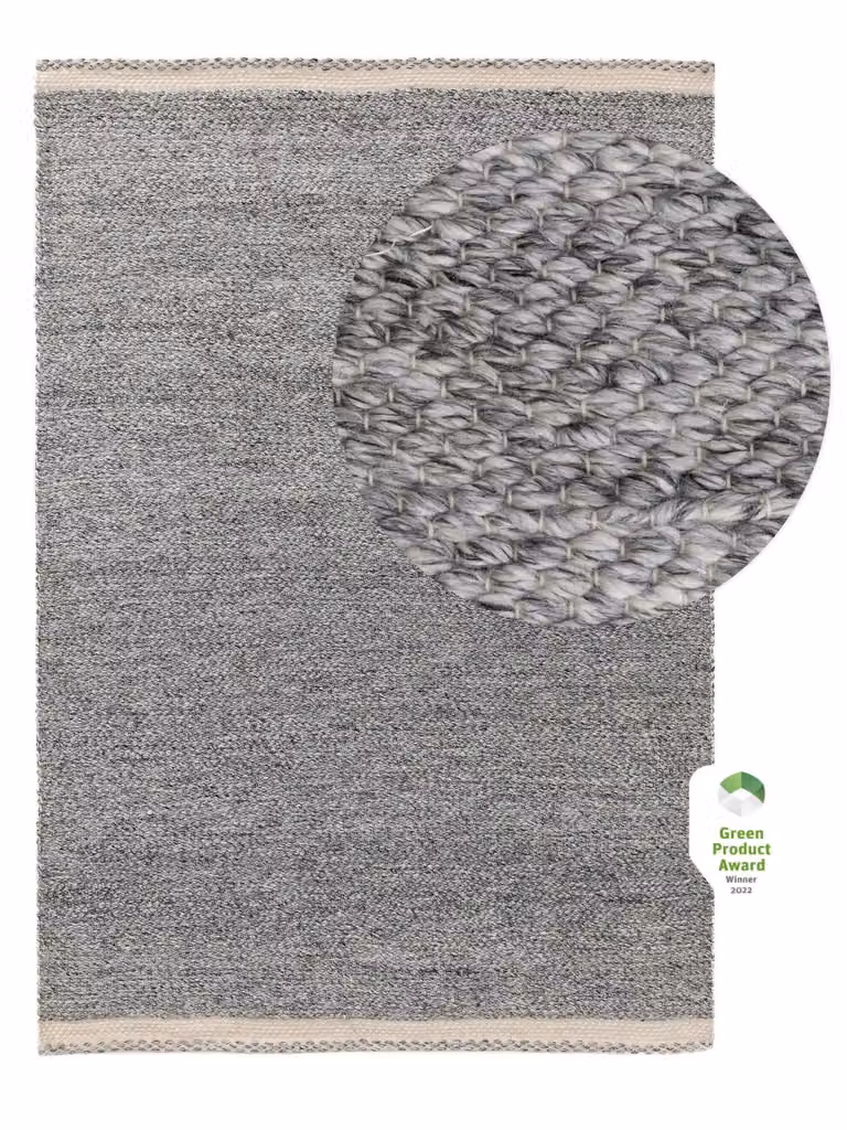 Alfombra Benuta de material reciclado gris con diseño abstracto y estilo minimalista, An/P: 120 x 170 cm