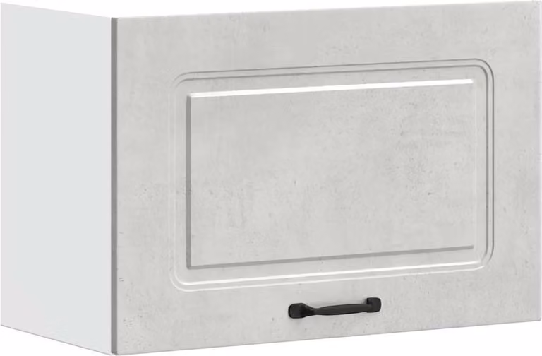 Armario de pared para cocina Syfax en color gris mate con puertas batientes de madera MDF