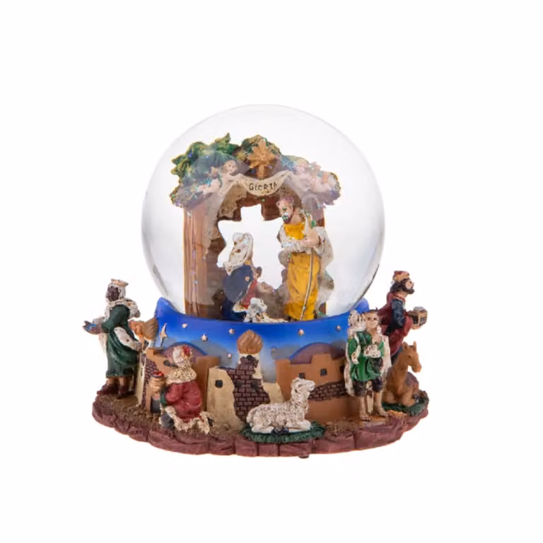 Carrillón de música MondoViro con motivo de nacimiento multicolor, Altura: 16,5 cm, Ancho: 12 cm