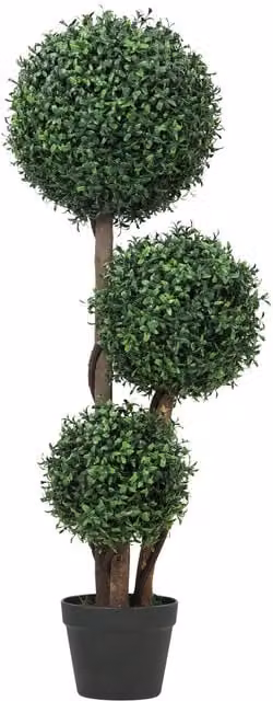 Topiario de boj artificial NORTHIX con diseño de triple bola verde de 100 cm