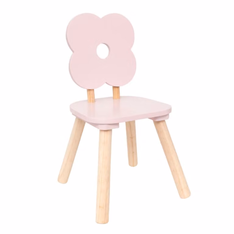 Silla infantil Flor de Atmosphera en color rosa con diseño floral y estilo escandinavo An/P/Al: 47.5 x 27 x 26.5 cm
