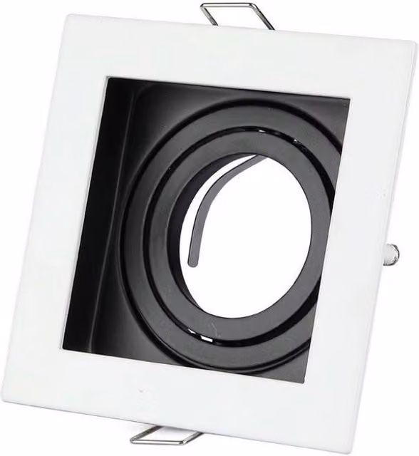 Portalámparas LED empotrable cuadrado V-TAC color blanco ajustable para GU10 y GU5.3 (MR16)