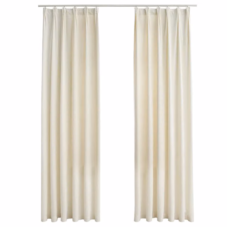 Set de 2 cortinas opacas de terciopelo vidaXL en color beige con ganchos, An/Al: 140 x 245 cm