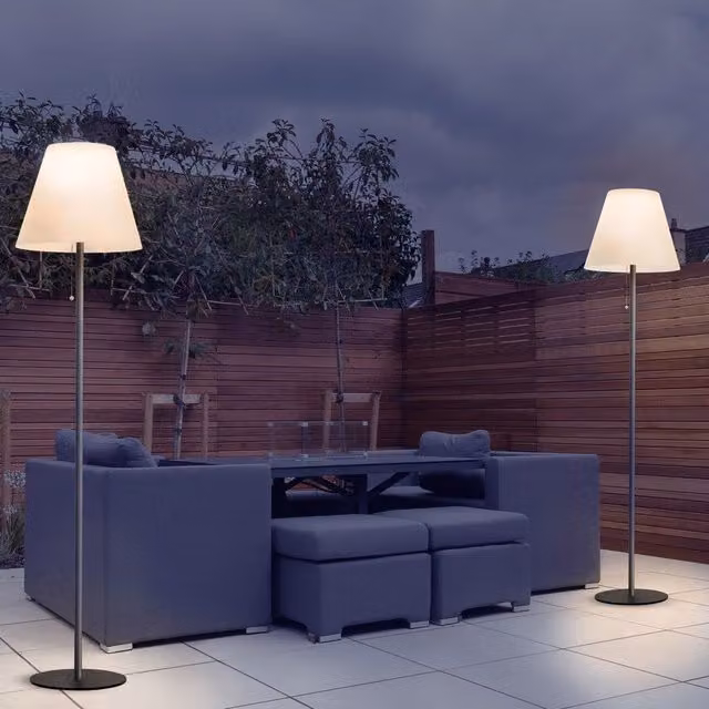 Lámpara de pie solar LED Zenda de Wonderlamp con luz blanca cálida, Altura: 158 cm