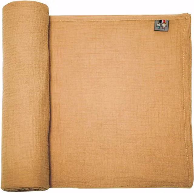 Maxi muselina de algodón para bebé Sevira Kids en color beige y marrón, An/P: 120 x 120 cm