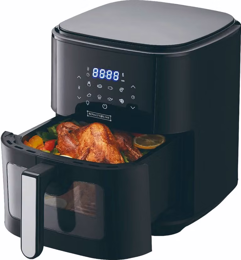 Freidora de aire digital Royalty Line de 6,5 litros, 1500 W, color negro