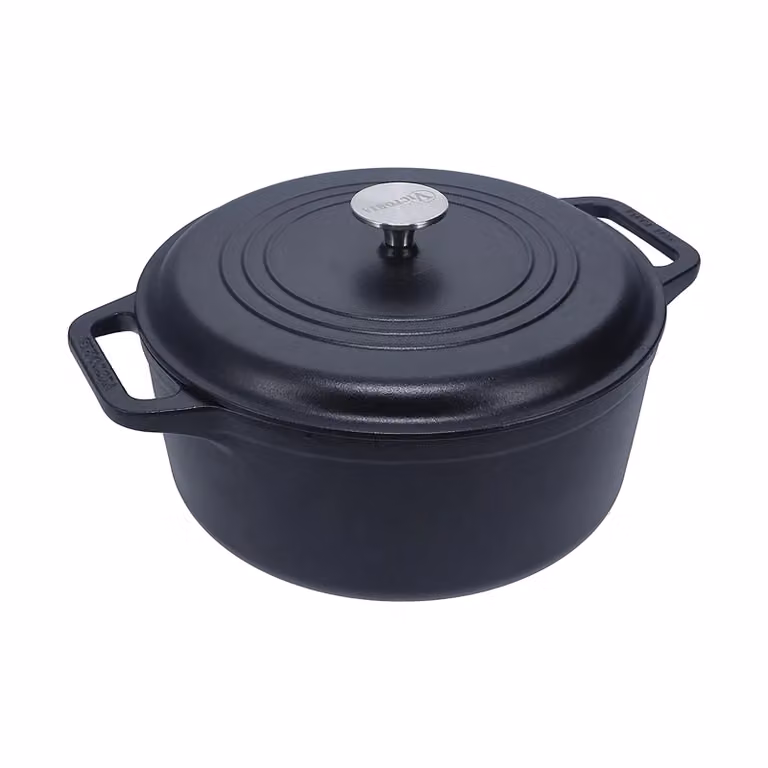 Olla de hierro fundido esmaltado Victoria de color negro, 5,7 l