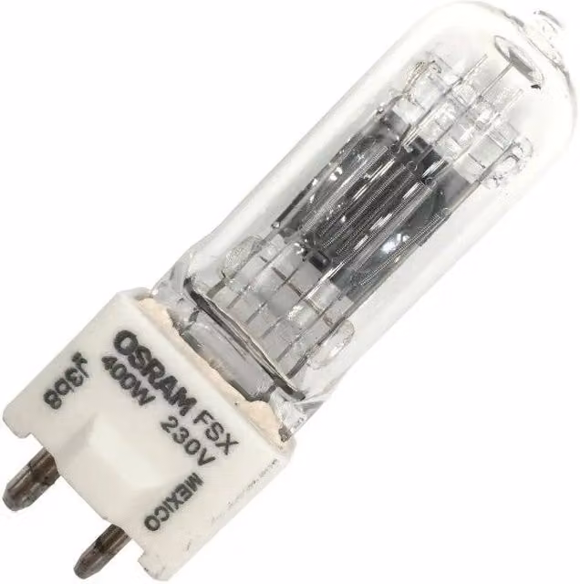 Bombilla halógena Osram FSX 93592 de 400W con casquillo GY9.5 y acabado transparente de 230V