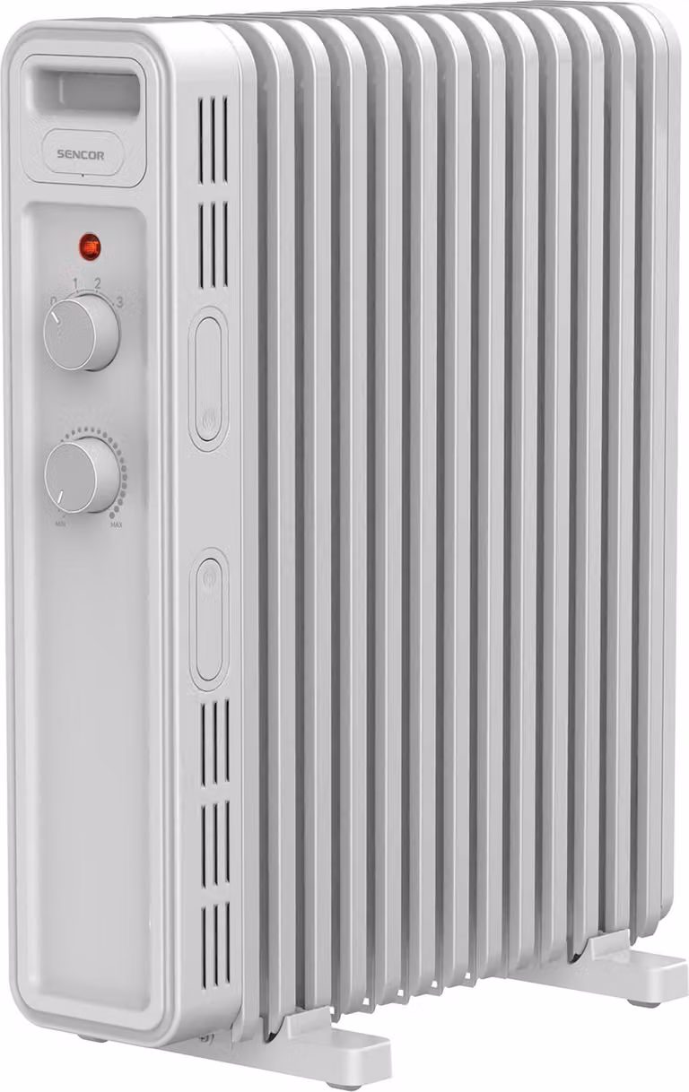 Radiador eléctrico Sencor Soh 3413Wh blanco de 2500 W con termostato y protección contra sobrecalentamiento