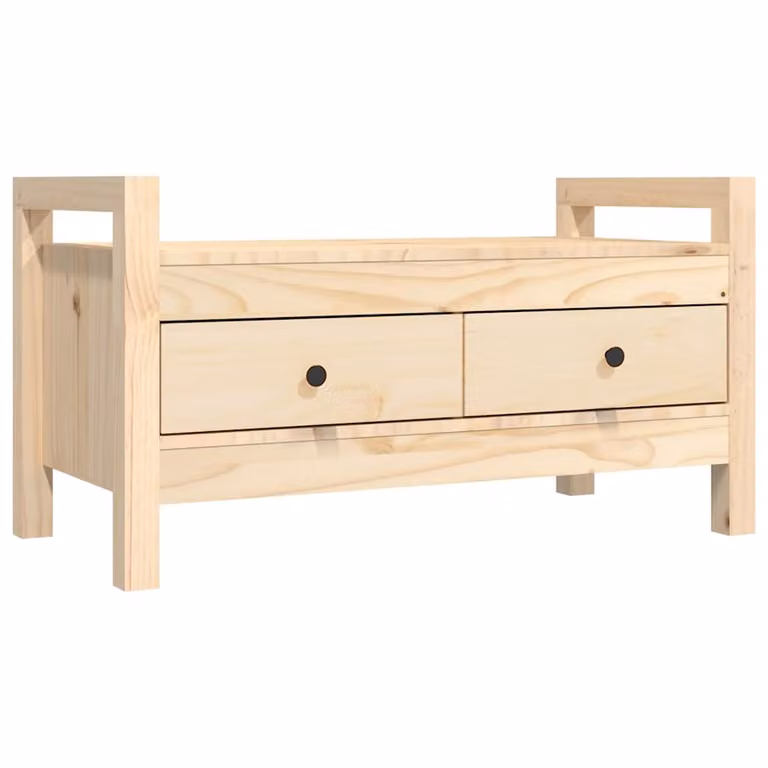 Banco de recibidor de madera maciza de pino vidaXL color marrón, An/P/Al: 80 x 40 x 43 cm