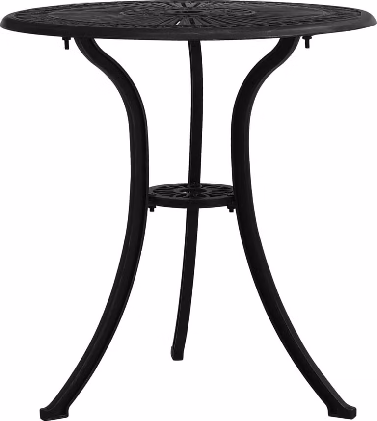Mesa de jardín Syfax redonda de aluminio fundido en negro mate An/P/Al: 62 x 62 x 65 cm
