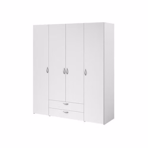 Armario decorativo Parisot Varia blanco con 4 puertas batientes y 2 cajones An/P/Al: 160 x 51 x 185 cm