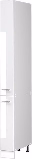 Mueble de botica Vicco Fame-Line para cocina, blanco alto brillo y gris, An/P/Al: 20 x 58,1 x 206,8 cm