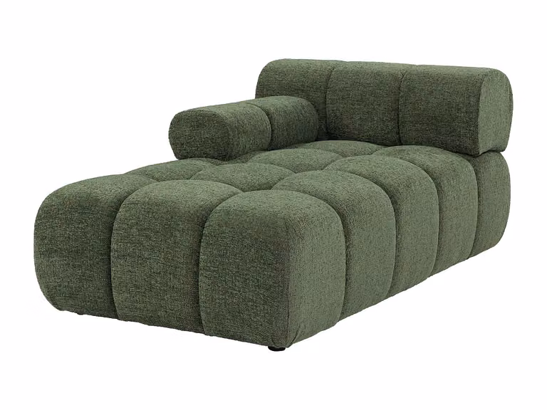 Otomana izquierda con reposabrazos de tela en color verde Vente-Unique