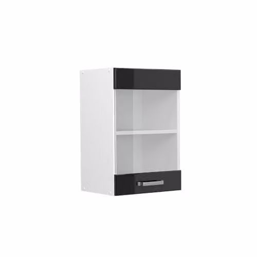 Mueble alto universal Vicco R-Line negro brillo con puertas de cristal An/P/Al: 40 x 31 x 60 cm