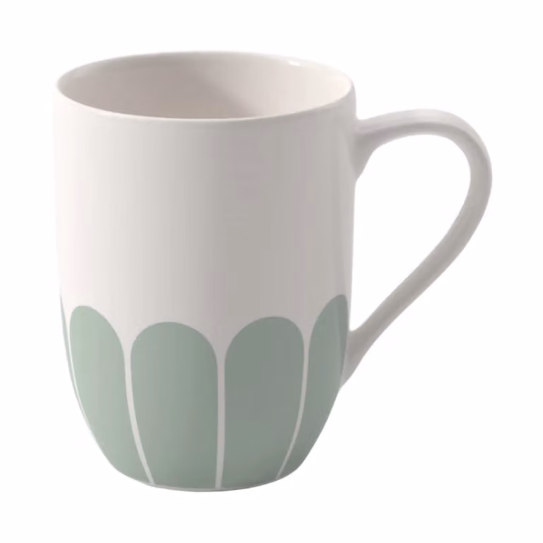Taza de porcelana Villeroy & Boch Fleur con diseño floral en blanco y verde de 29 cl