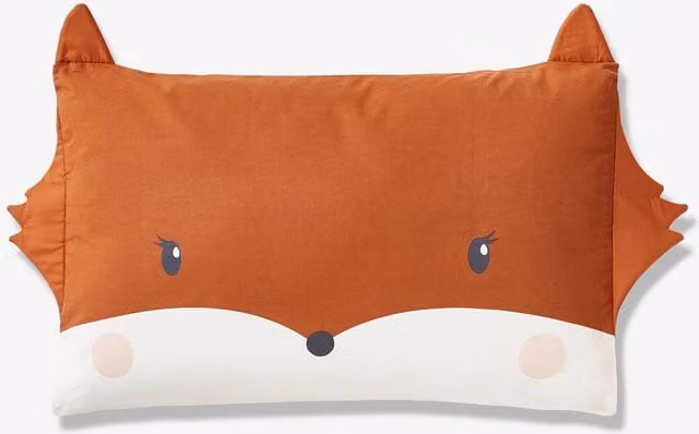 Funda de almohada para bebé Vertbaudet con motivos florales de color naranja, 40 x 60 cm