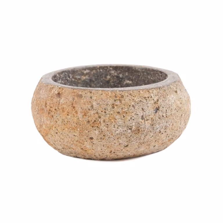 Bol de piedra para salsas Bazar Bizar color beige An/P/Al: 14 x 14 x 7 cm