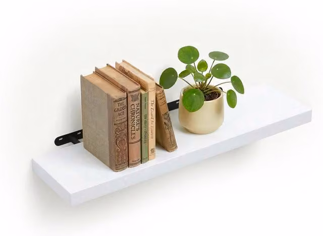 Estantería de pared Relaxdays de metal y MDF en color blanco para salón, dormitorio, recibidor o cocina, An/P/Al: 100 x 23 x 10 cm (4 unidades)