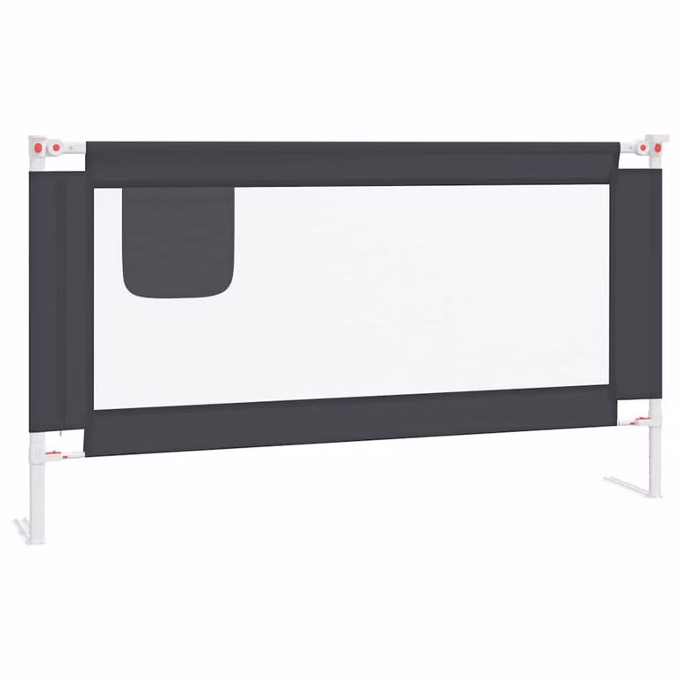 Barandilla de seguridad para cama infantil extensible VIDAXL en gris oscuro, textil y metal, An: 150 cm, Al: 25 cm