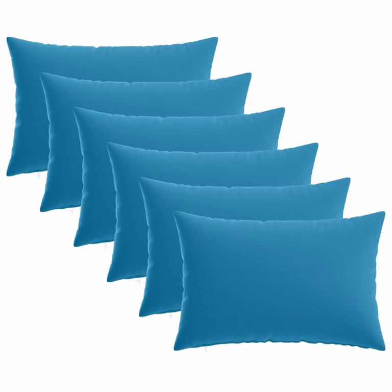 Set de 6 fundas de almohada vidaXL HEERLEN en azul claro, de poliéster, An/An/Al: 40 x 60 cm