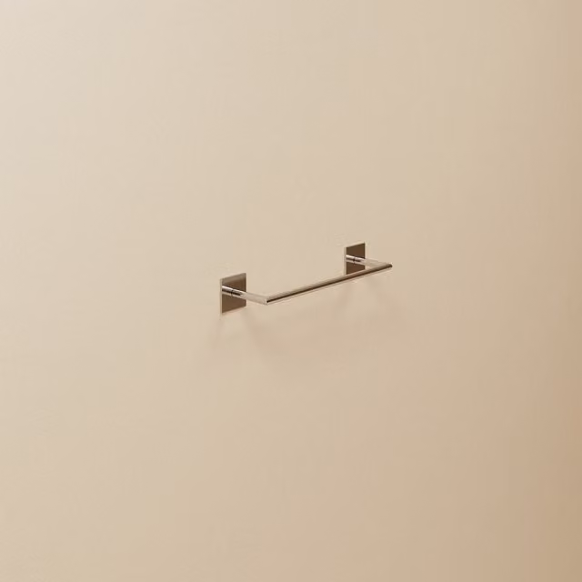 Toallero de barra Stick Cosmic de metal en color plata con instalación adhesiva An/P/Al: 30 x 30 x 30 cm