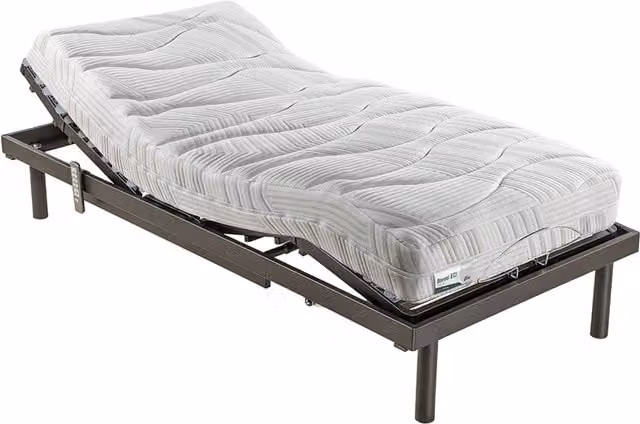 Conjunto de colchón de látex y base articulada motorizada con mando inalámbrico Pack Boreal Pardo An/P: 150 x 190 cm