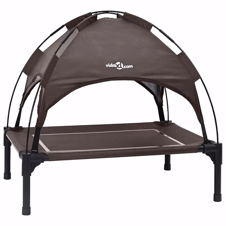 Cama para perro tipo cueva vidaXL en color marrón con estructura de metal y techo removible, An/P/Al: 71 x 64 x 71 cm