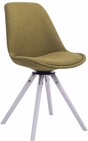 Silla para visitas Troyes Rund en tela verde con estructura de madera y metal An/P/Al: 56 x 48 x 84 cm