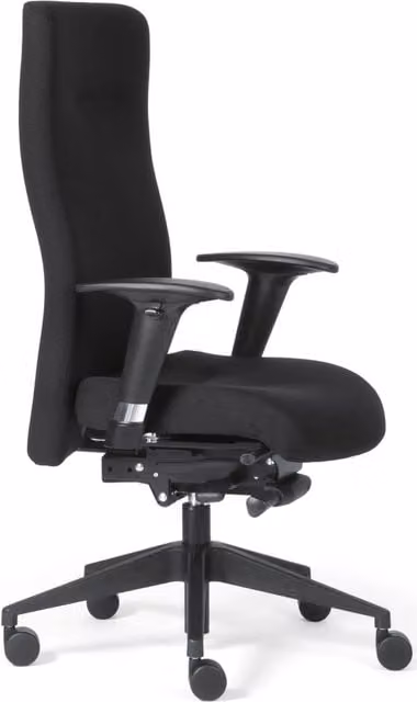 Sillón ejecutivo de alta gama ROVO XP en color negro con tapizado de tela y estructura de metal y plástico para oficina o casa