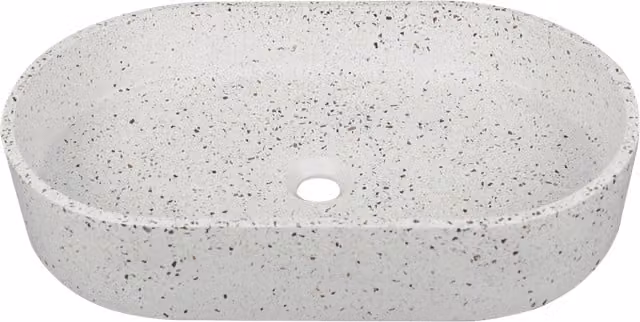 Lavabo de sobreponer rectangular ESSEBAGNO en mineral cast color blanco