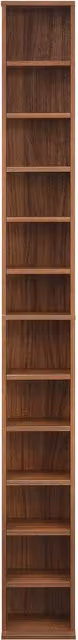 Estantería para CD/DVD Helloshop26 en madera MDF con acabado mate color marrón y nogal, Altura: 175 cm