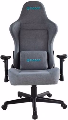 Silla gaming Nacon PCCH-375 tapizada en tela color gris con reposacabezas y reposabrazos