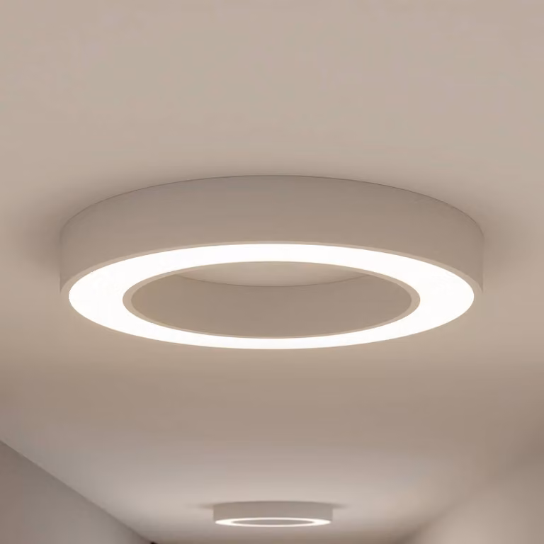 Lámpara de techo LED Sharelyn Arcchio moderna en aluminio y plástico, color blanco, regulable para cocina