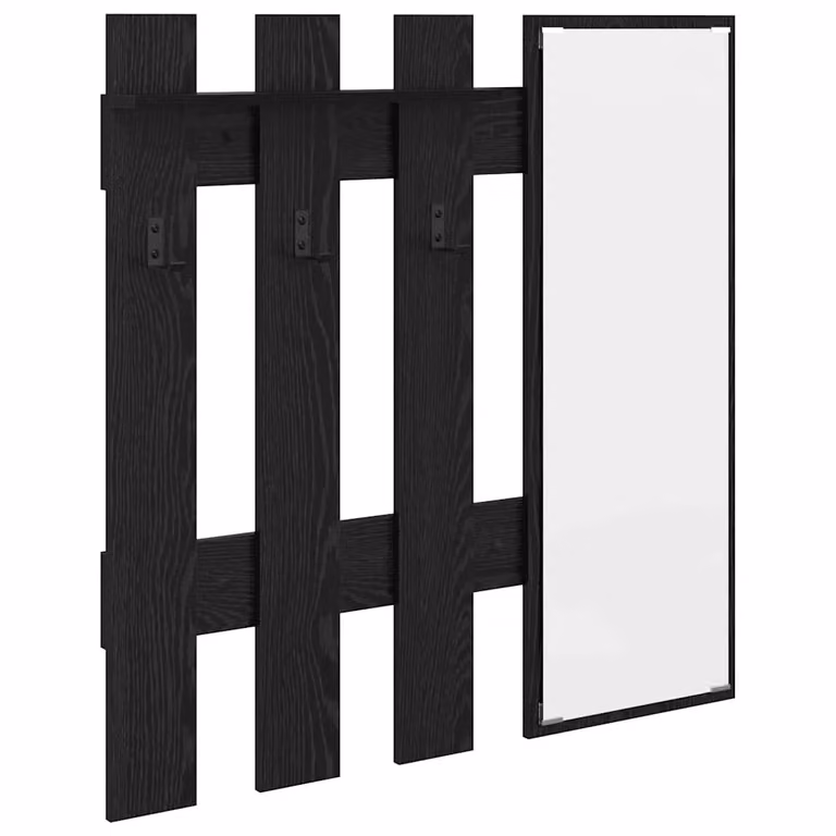 Perchero de pared moderno vidaXL de madera en color roble negro con ganchos distribuidos