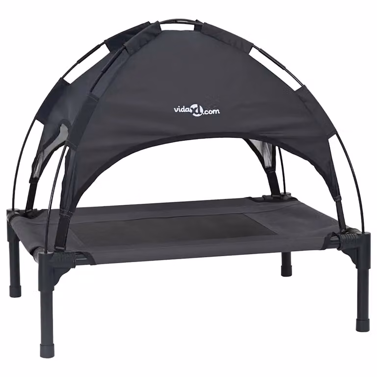 Cama para perro vidaXL de metal negra con diseño rectangular y suelo elevado An/P/Al: 62 x 48 x 61 cm